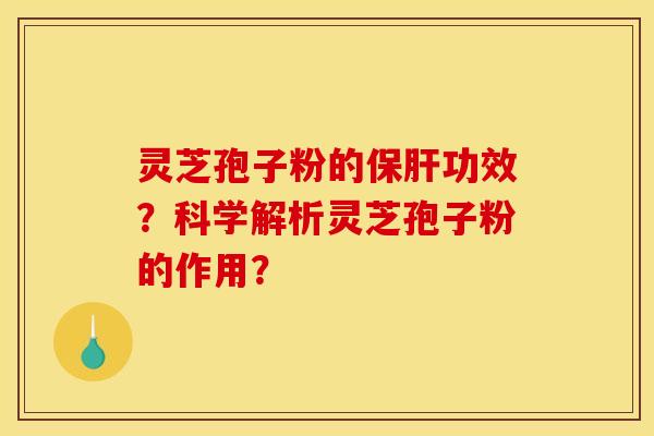 灵芝孢子粉的保肝功效？科学解析灵芝孢子粉的作用？