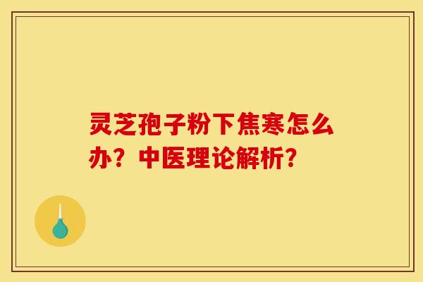 灵芝孢子粉下焦寒怎么办？中医理论解析？