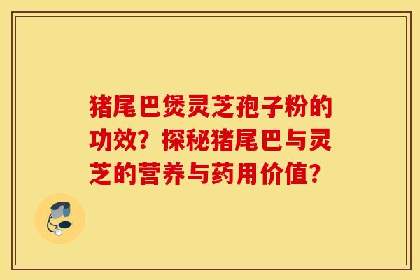 猪尾巴煲灵芝孢子粉的功效？探秘猪尾巴与灵芝的营养与药用价值？