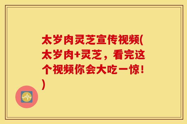 太岁肉灵芝宣传视频(太岁肉+灵芝	，看完这个视频你会大吃一惊！)