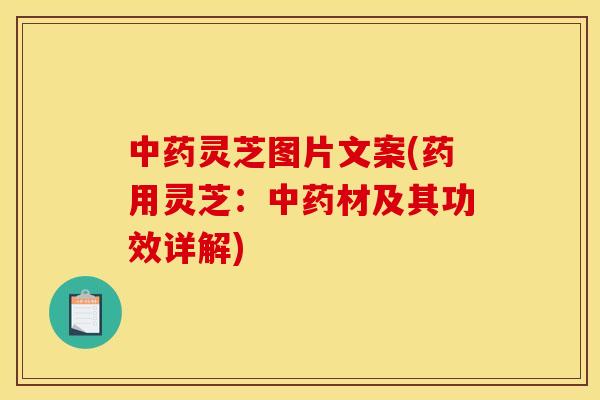 中药灵芝图片文案(药用灵芝：中药材及其功效详解)