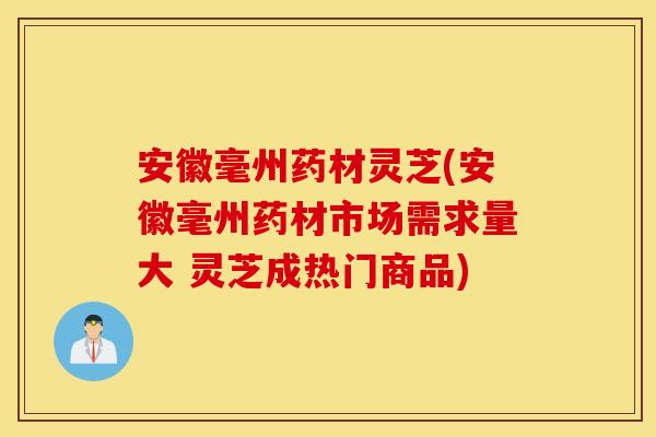 安徽毫州药材灵芝(安徽毫州药材市场需求量大 灵芝成热门商品)