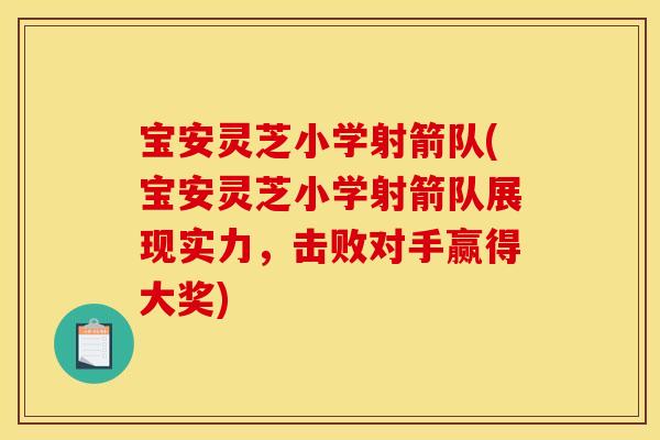 宝安灵芝小学射箭队(宝安灵芝小学射箭队展现实力，击败对手赢得大奖)
