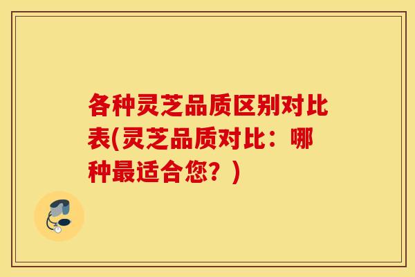 各种灵芝品质区别对比表(灵芝品质对比：哪种最适合您？)