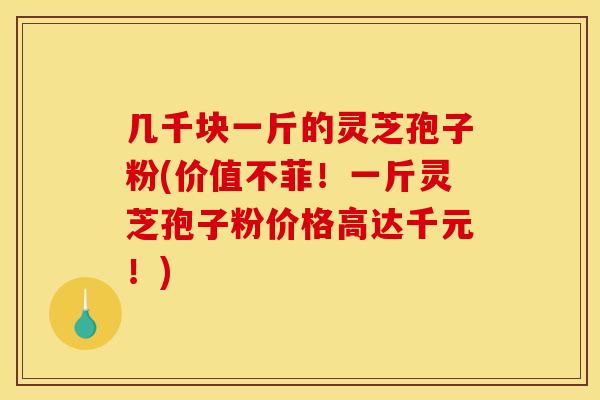 几千块一斤的灵芝孢子粉(价值不菲！一斤灵芝孢子粉价格高达千元！)