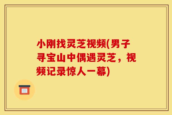 小刚找灵芝视频(男子寻宝山中偶遇灵芝	，视频记录惊人一幕)
