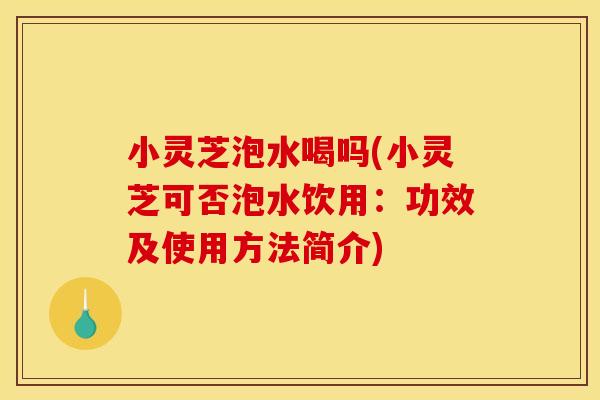 小灵芝泡水喝吗(小灵芝可否泡水饮用：功效及使用方法简介)