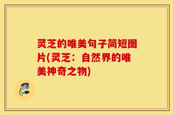灵芝的唯美句子简短图片(灵芝：自然界的唯美神奇之物)