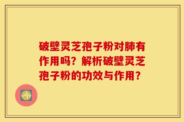 破壁灵芝孢子粉对肺有作用吗？解析破壁灵芝孢子粉的功效与作用？