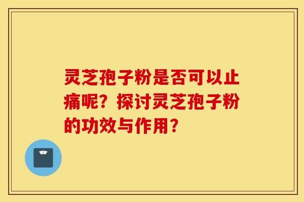 灵芝孢子粉是否可以止痛呢？探讨灵芝孢子粉的功效与作用？