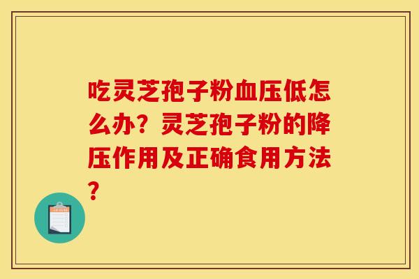 吃灵芝孢子粉血压低怎么办？灵芝孢子粉的降压作用及正确食用方法？