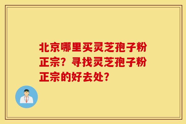 北京哪里买灵芝孢子粉正宗？寻找灵芝孢子粉正宗的好去处？