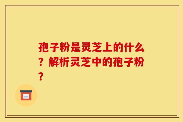 孢子粉是灵芝上的什么？解析灵芝中的孢子粉？