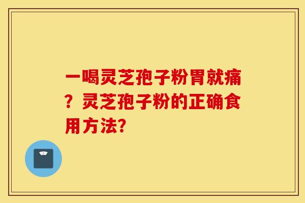 一喝灵芝孢子粉胃就痛？灵芝孢子粉的正确食用方法？
