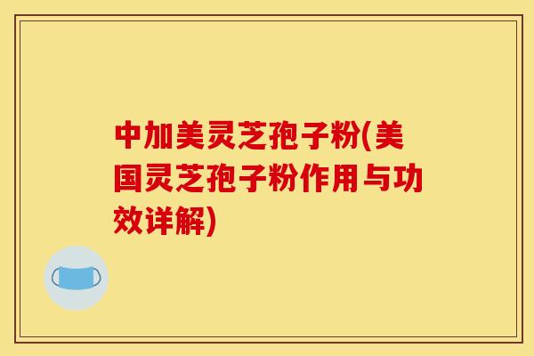 中加美灵芝孢子粉(美国灵芝孢子粉作用与功效详解)