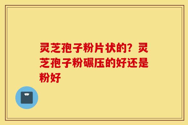 灵芝孢子粉片状的？灵芝孢子粉碾压的好还是粉好