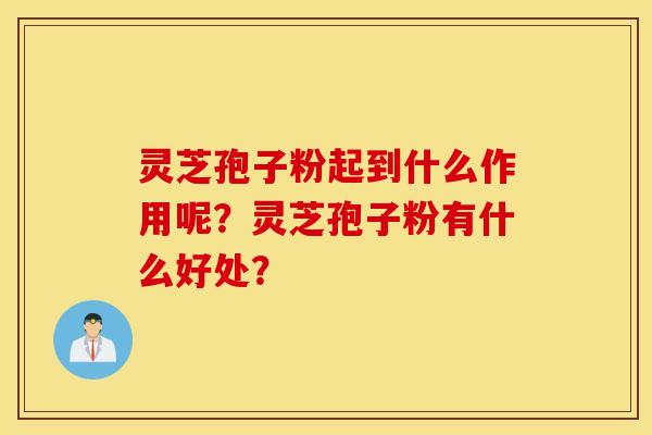 灵芝孢子粉起到什么作用呢？灵芝孢子粉有什么好处？