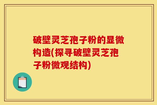 破壁灵芝孢子粉的显微构造(探寻破壁灵芝孢子粉微观结构)
