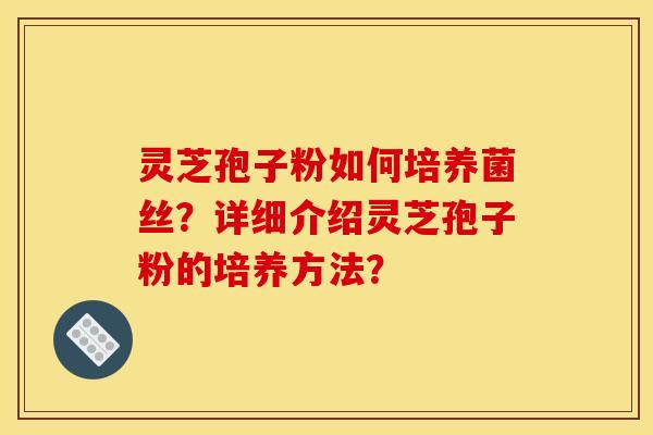 灵芝孢子粉如何培养菌丝？详细介绍灵芝孢子粉的培养方法？