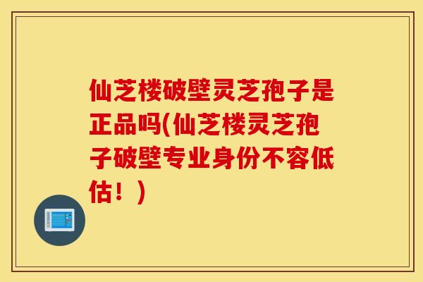 仙芝楼破壁灵芝孢子是正品吗(仙芝楼灵芝孢子破壁专业身份不容低估！)