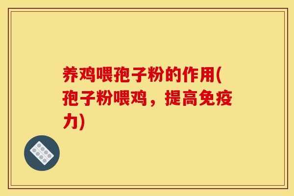 养鸡喂孢子粉的作用(孢子粉喂鸡，提高免疫力)