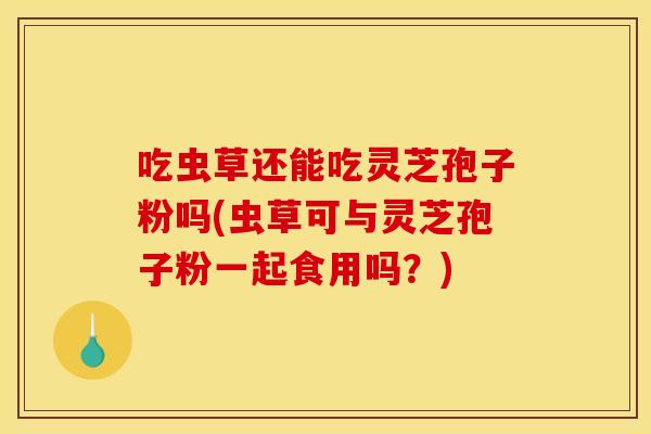 吃虫草还能吃灵芝孢子粉吗(虫草可与灵芝孢子粉一起食用吗？)