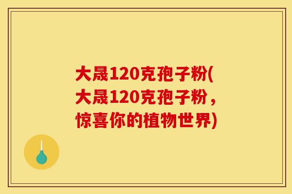 大晟120克孢子粉(大晟120克孢子粉，惊喜你的植物世界)