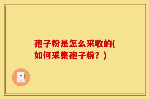 孢子粉是怎么采收的(如何采集孢子粉？)