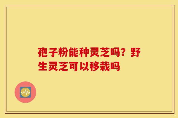 孢子粉能种灵芝吗？野生灵芝可以移栽吗