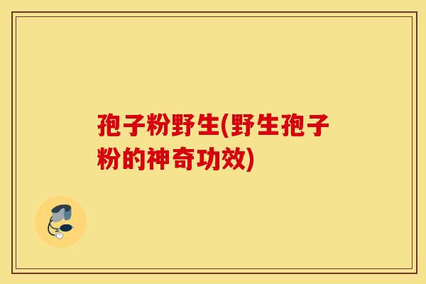孢子粉野生(野生孢子粉的神奇功效)