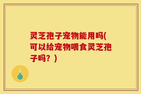 灵芝孢子宠物能用吗(可以给宠物喂食灵芝孢子吗？)