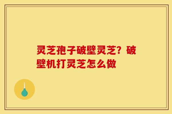 灵芝孢子破壁灵芝？破壁机打灵芝怎么做