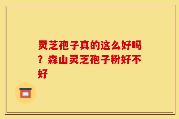 灵芝孢子真的这么好吗？森山灵芝孢子粉好不好