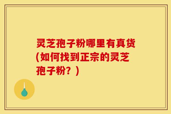 灵芝孢子粉哪里有真货(如何找到正宗的灵芝孢子粉？)