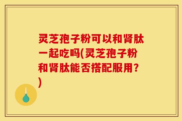 灵芝孢子粉可以和肾肽一起吃吗(灵芝孢子粉和肾肽能否搭配服用？)