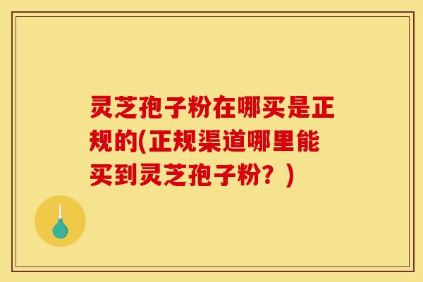 灵芝孢子粉在哪买是正规的(正规渠道哪里能买到灵芝孢子粉？)