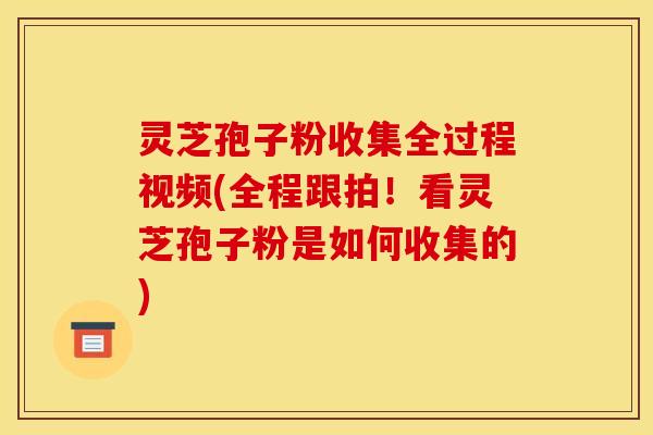 灵芝孢子粉收集全过程视频(全程跟拍！看灵芝孢子粉是如何收集的)