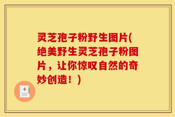 灵芝孢子粉野生图片(绝美野生灵芝孢子粉图片，让你惊叹自然的奇妙创造！)