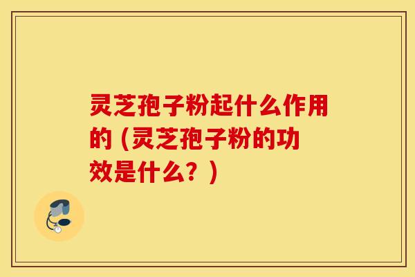 灵芝孢子粉起什么作用的 (灵芝孢子粉的功效是什么？)