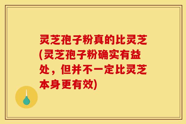 灵芝孢子粉真的比灵芝(灵芝孢子粉确实有益处，但并不一定比灵芝本身更有效)