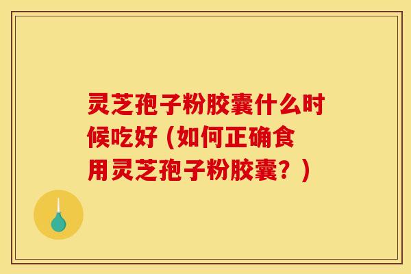 灵芝孢子粉胶囊什么时候吃好 (如何正确食用灵芝孢子粉胶囊？)