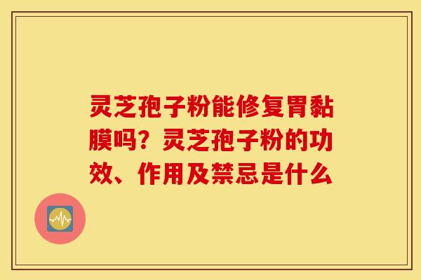 灵芝孢子粉能修复胃黏膜吗？灵芝孢子粉的功效、作用及禁忌是什么