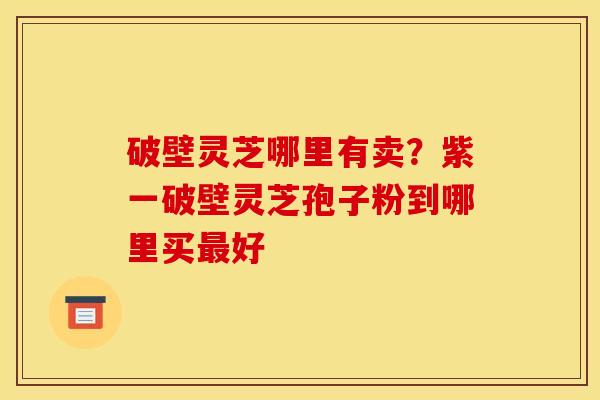 破壁灵芝哪里有卖？紫一破壁灵芝孢子粉到哪里买最好