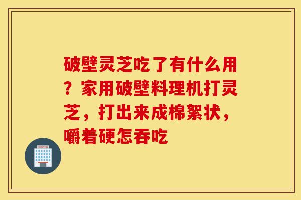 破壁灵芝吃了有什么用？家用破壁料理机打灵芝，打出来成棉絮状，嚼着硬怎吞吃