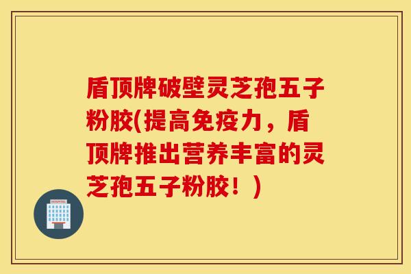 盾顶牌破壁灵芝孢五子粉胶(提高免疫力，盾顶牌推出营养丰富的灵芝孢五子粉胶！)