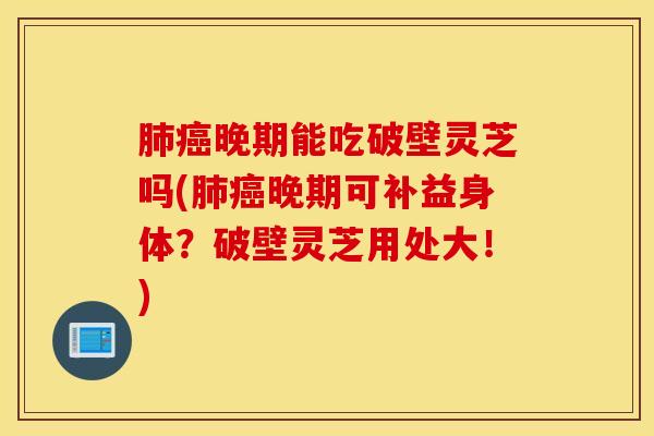 肺癌晚期能吃破壁灵芝吗(肺癌晚期可补益身体？破壁灵芝用处大！)