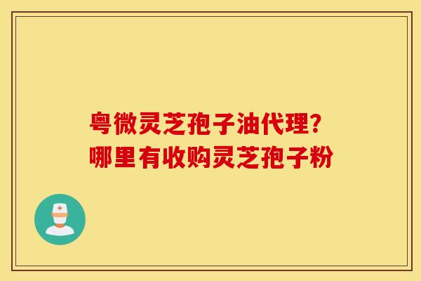 粤微灵芝孢子油代理？哪里有收购灵芝孢子粉
