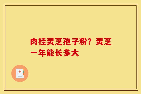 肉桂灵芝孢子粉？灵芝一年能长多大