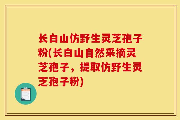 长白山仿野生灵芝孢子粉(长白山自然采摘灵芝孢子，提取仿野生灵芝孢子粉)