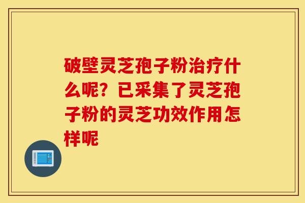破壁灵芝孢子粉治疗什么呢？已采集了灵芝孢子粉的灵芝功效作用怎样呢